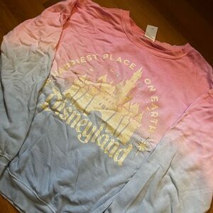 Disneyland Disney Parks ombre Tie Dye pink blue pullover sweatshirt castle